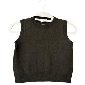 Aritzia Green Sleeveless‎ Merino Wool Cropped Vest Size XS